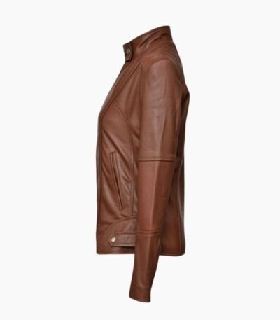 Stylish Brown Leather Biker Jacket