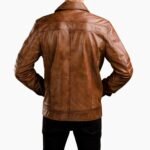 Stylish Brown Racer Leather Jacket for Men