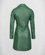 Stylish Green Leather Coat For Women
