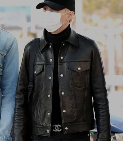 Suga Leather Jacket BTS Black Jacket For Men