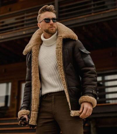 Super fortress bomber Coat Faux Fur Coat Mens