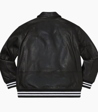 Supreme NY Yankees Black Varsity Leather Jacket