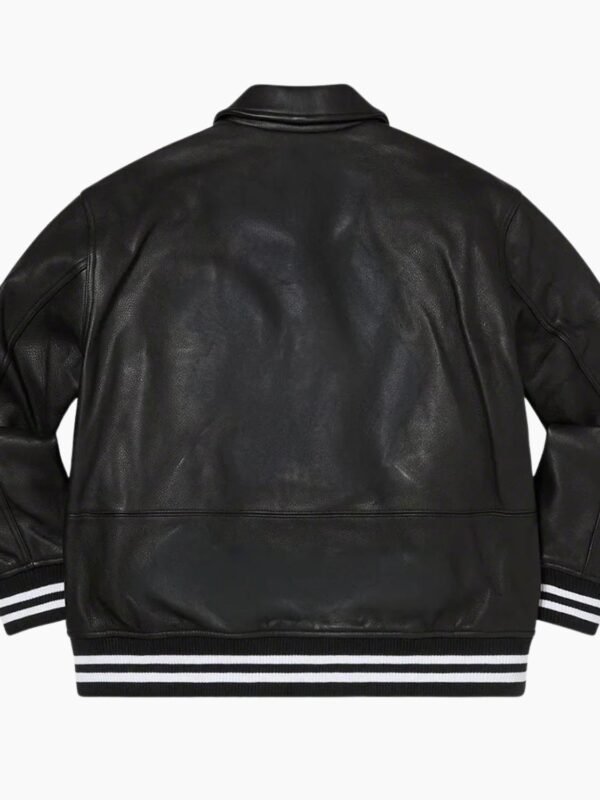 Supreme NY Yankees Black Varsity Leather Jacket