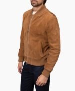 Tan Suede Trucker Jacket Mens