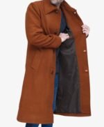 Trenton Men's Long Tan Wool Overcoat