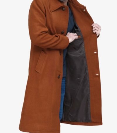 Trenton Men's Long Tan Wool Overcoat