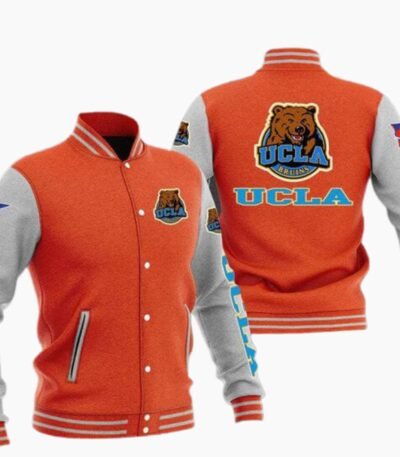 UCLA Bruins Orange and Gray Baseball Varsity Jacket USA