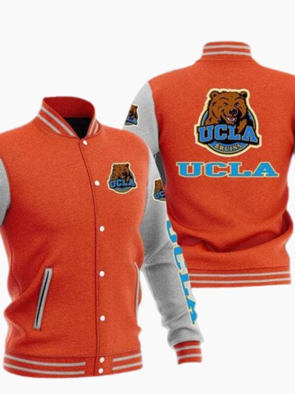 UCLA Bruins Orange and Gray Baseball Varsity Jacket USA