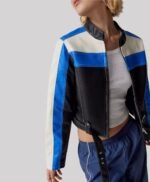 UO Jordan Faux Leather Fit Racer Moto Jacket