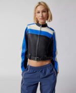 UO Jordan Faux Leather Fit Racer Moto Jacket