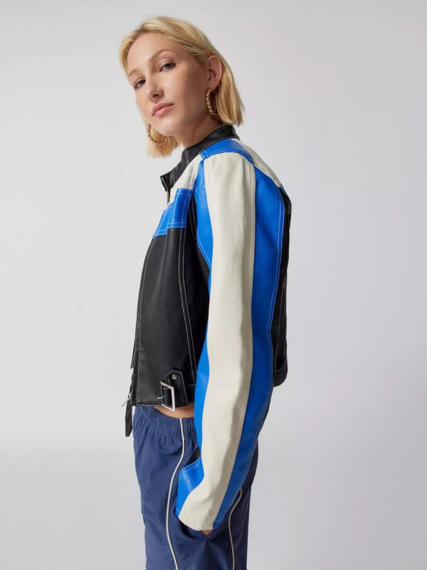 UO Jordan Faux Leather Fit Racer Moto Jacket