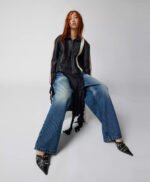 UO Lowson Faux Leather Stripe Racer Moto Jacket