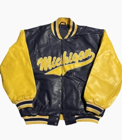 University Of Michigan Wolverines Bomber Leather Jacket