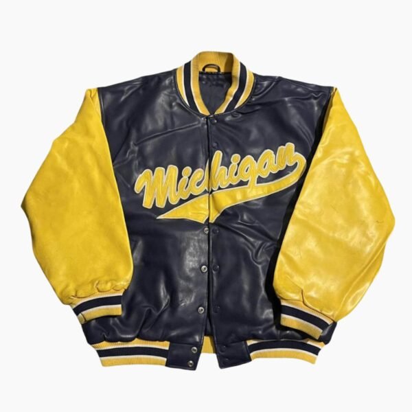 University Of Michigan Wolverines Bomber Leather Jacket