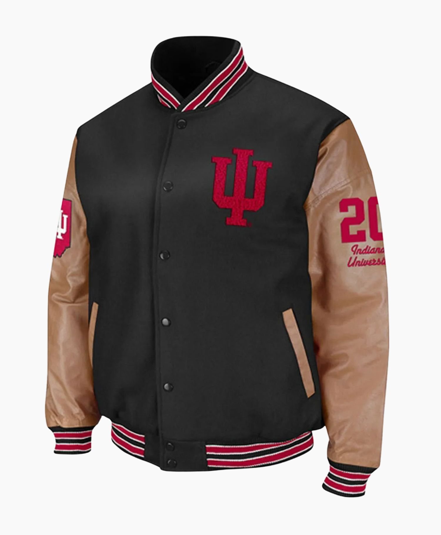 Varsity Indiana Hoosiers Wool and Leather Jacket Varsity Indiana Hoosiers Wool and Leather Jacket