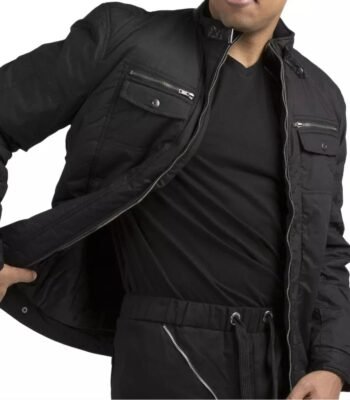 Vibes Men's Canvas Zip-Up Padded Moto Jackets