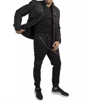 Vibes Men's Canvas Zip-Up Padded Moto Jackets