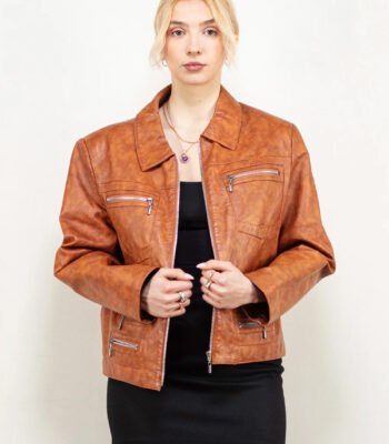 Vintage 80's Women Leather Jacket