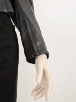 Vintage 90s MQP Black Purple Green Red Real Leather Jacket