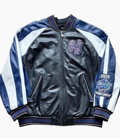 Vintage 99 New York Yankees 25th Championship Leather Jacket