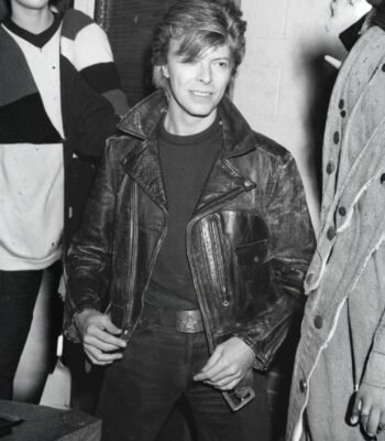 Vintage David Bowie 80s Black Leather Punk Style Motorcycle Jacket