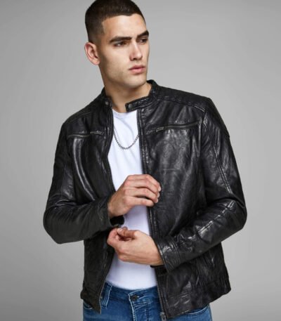 Vintage Sheep Skin Bomber Style Leather Jacket