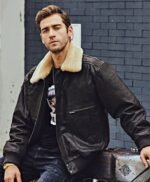 Vintage Style Flying F-19 Army Faux Fur Collar Real Leather Jacket