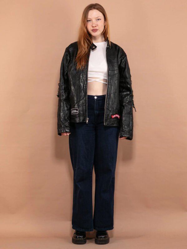 Vintage Women Leather Biker Jacket
