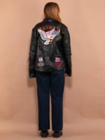 Vintage Women Leather Biker Jacket