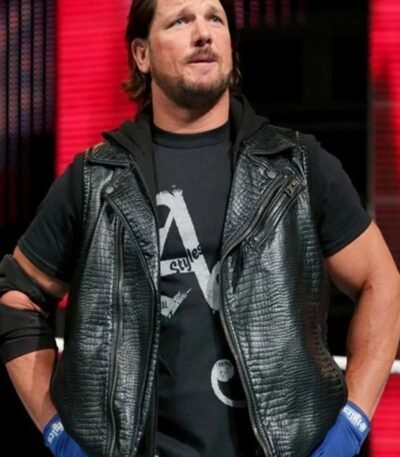 WWE AJ Styles Hooded Leather Vest