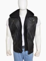 WWE AJ Styles Hooded Leather Vest
