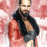 WWE Seth Rollins Faux Shearling Collar Stylish Red Leather Jacket