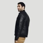 Warm Men's Winter Jacket In The Leather Style