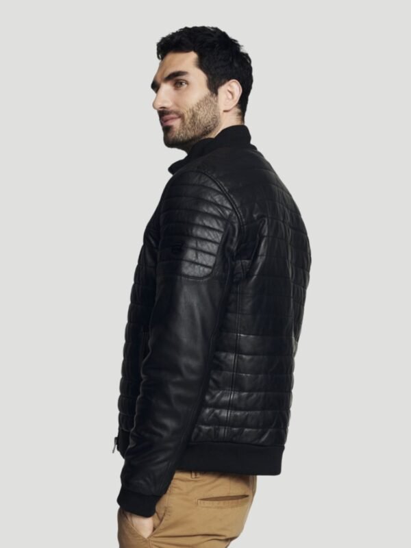 Warm Men's Winter Jacket In The Leather Style