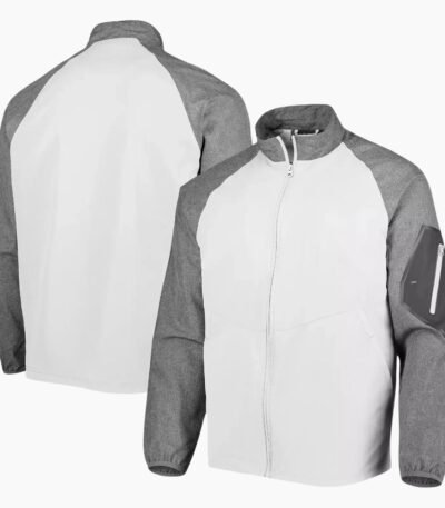 White Full Zip Windbreaker Jacket