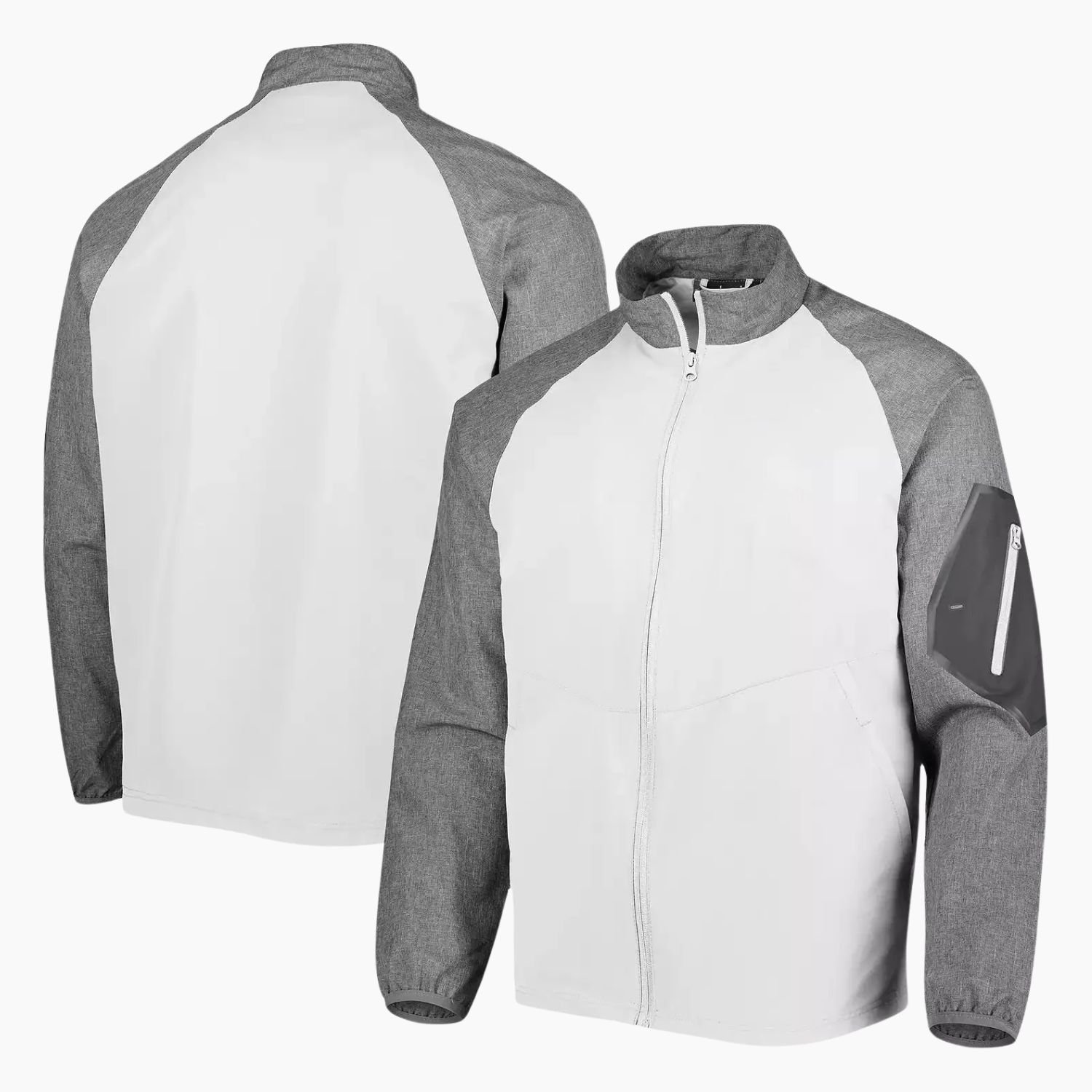 White Full Zip Windbreaker Jacket White Full Zip Windbreaker Jacket