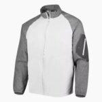 White Full Zip Windbreaker Jacket