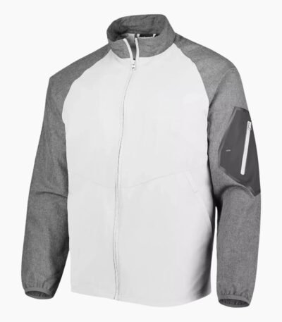 White Full Zip Windbreaker Jacket