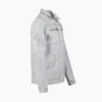 White Wax Leather Biker Jacket