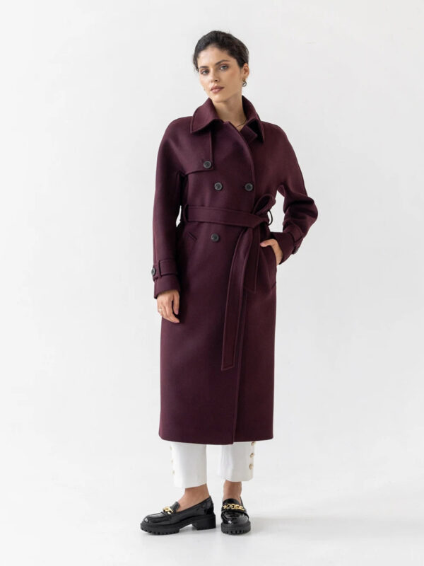 Wine Red Maroon Wool Coat