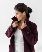 Wine Red Maroon Wool Coat