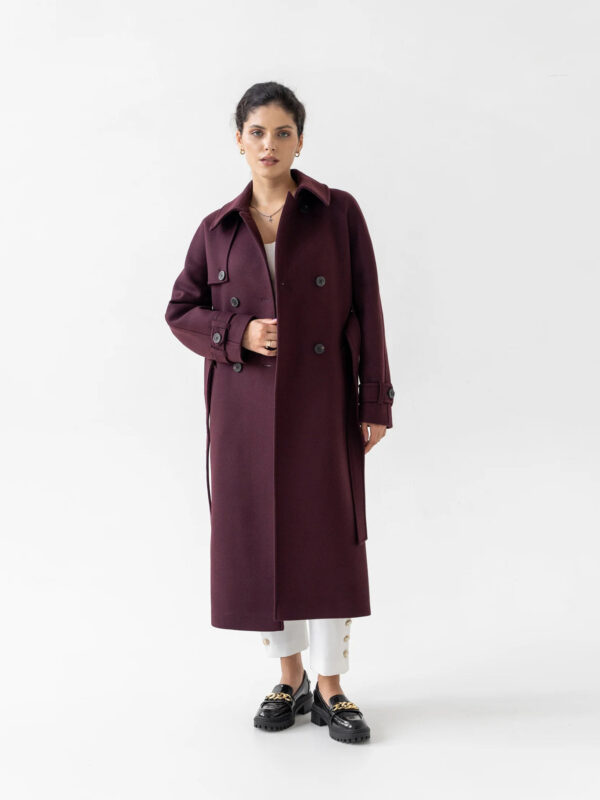 Wine Red Maroon Wool Coat
