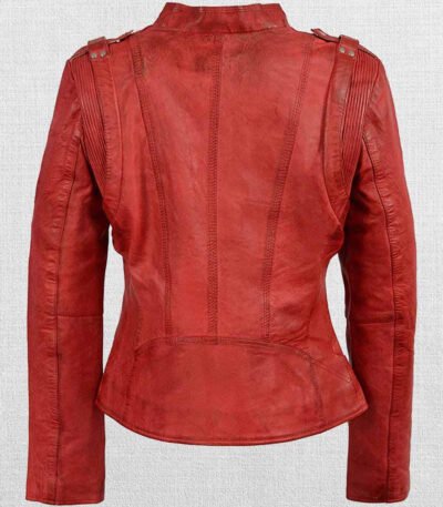 Woman's Double Zipper Asymmetrical Moto Jacket