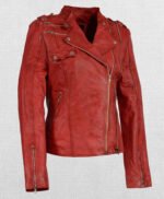 Woman's Double Zipper Asymmetrical Moto Jacket