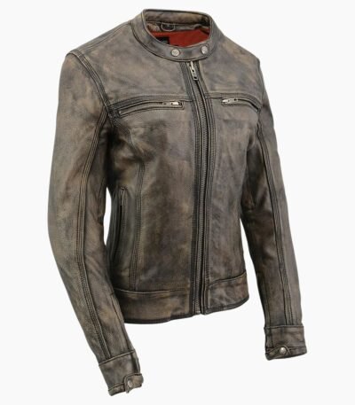 Women Antique Distressed Vintage Sheepskin Leather