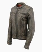 Women Antique Distressed Vintage Sheepskin Leather