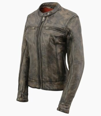 Women Antique Distressed Vintage Sheepskin Leather