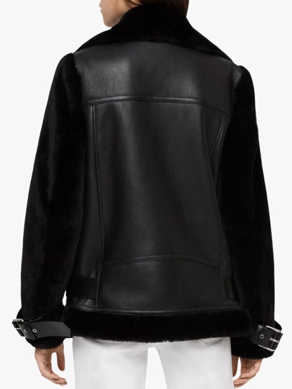 Women Belted Long Leather Jacket
