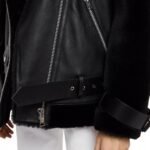 Women Belted Long Leather Jacket
