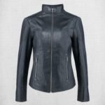 Women Biker Black Leather Jacket
